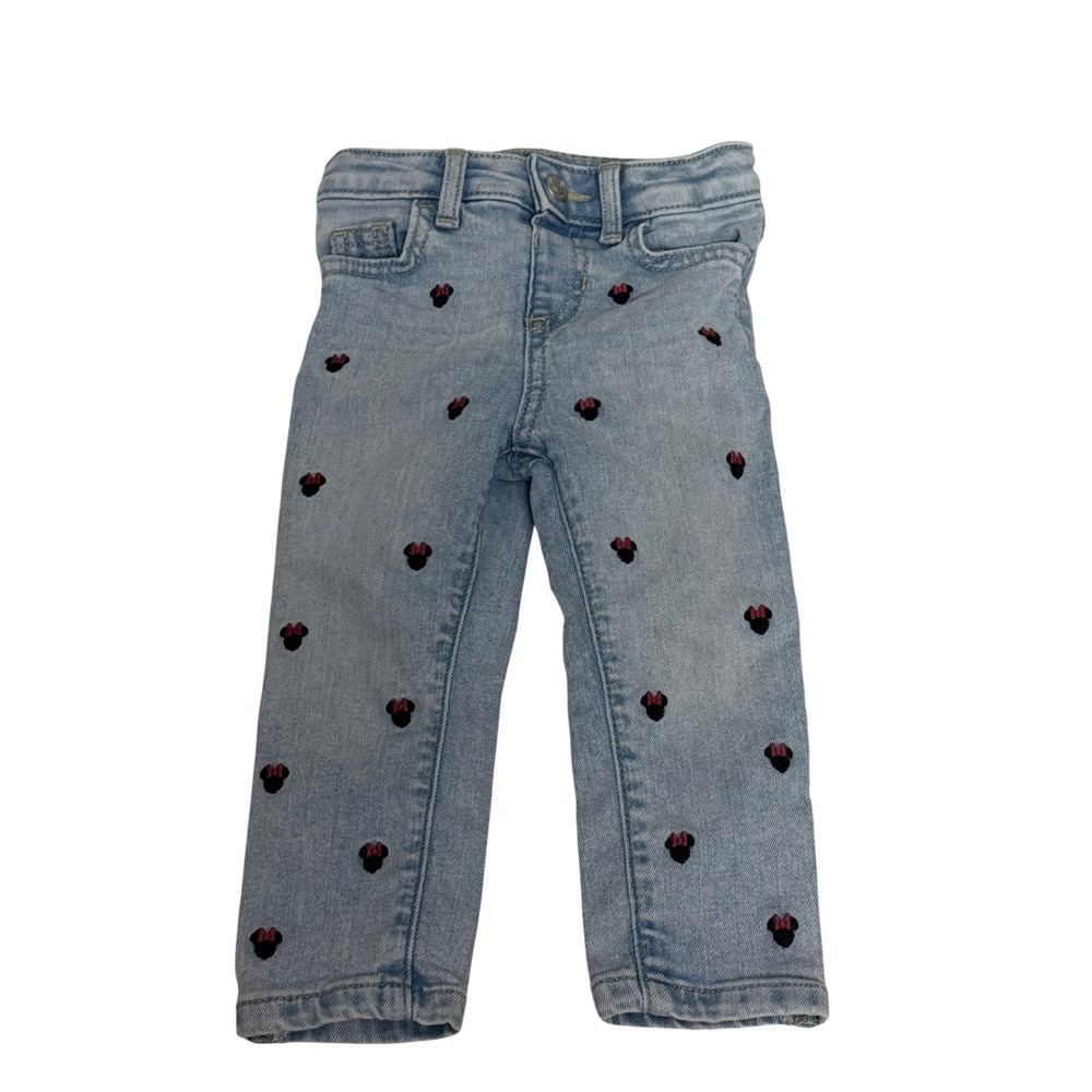 Disney Jumping Beans Minnie Mouse Embroidered Light Wash Jeans 18M Blue Kids‎